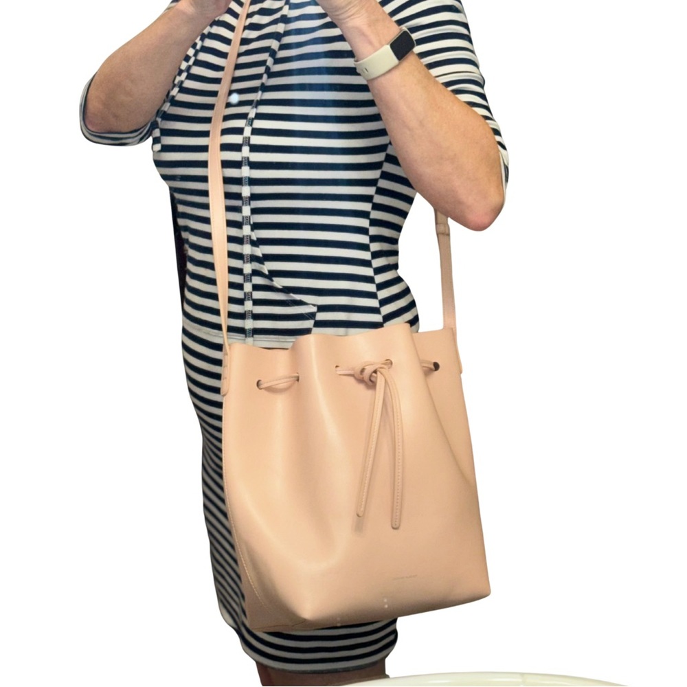 Mansur Gavriel Large Light Pink Leather Bucket Bag - Picture 6 of 16